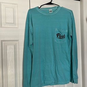 Pink, Long Sleeve Turquoise Shirt